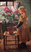 Leon Frederic Rhododendron in Bloom Sweden oil painting artist